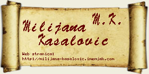 Milijana Kasalović vizit kartica